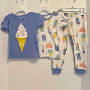 Carter's Toddler Girl's Short Sleeve PJ Set Ice Cream Print Size 3T